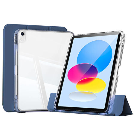 iPad 10.9 2022 (10.Nesil) Kılıf Magnetik Ayrılabilen Airbagli ​ALT Sliding Tablet Kılıfı - Siyah