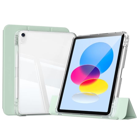 iPad 11.Nesil 2025 Kılıf Magnetik Ayrılabilen Airbagli ​İNC Sliding Tablet Kılıfı - Açık Yeşil