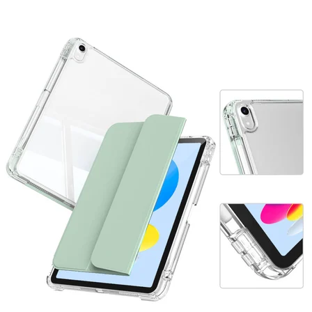 iPad 10.9 2022 (10.Nesil) Kılıf Magnetik Ayrılabilen Airbagli ​ALT Sliding Tablet Kılıfı - Gri
