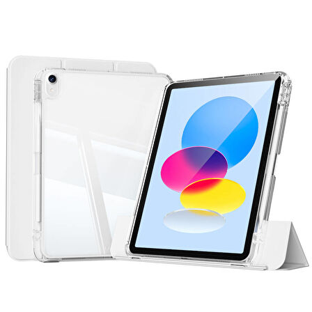iPad 11.Nesil 2025 Kılıf Magnetik Ayrılabilen Airbagli ​ARTH Sliding Tablet Kılıfı - Gri