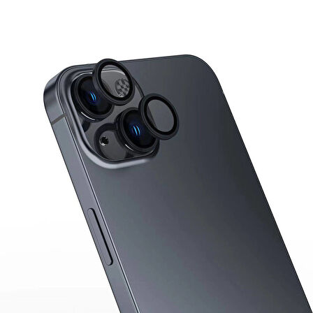 Apple iPhone 16 Zore CL-15 Parmak İzi Bırakmayan Anti-Reflective Kamera Lens Koruyucu-Siyah
