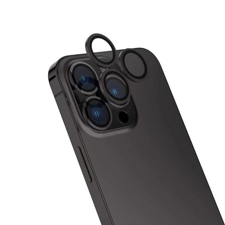 iPhone 16 Pro ​MKST CL-15 Parmak İzi Bırakmayan Anti-Reflective Kamera Lens Koruyucu-Siyah