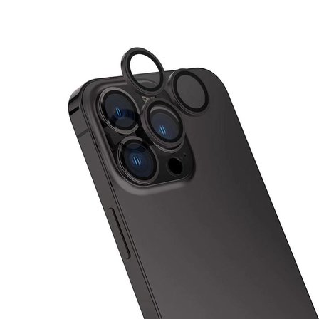 iPhone 16 Pro Max ​MKST CL-15 Parmak İzi Bırakmayan Anti-Reflective Kamera Lens Koruyucu-Siyah