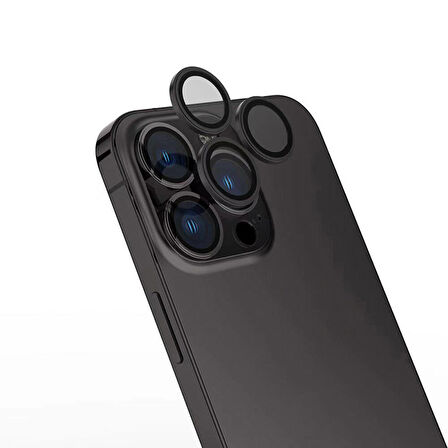 Apple iPhone 16 Pro Zore CL-15 Parmak İzi Bırakmayan Anti-Reflective Kamera Lens Koruyucu-Gri