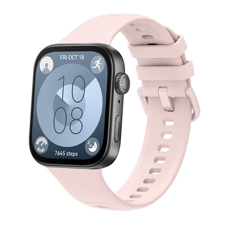 Huawei Watch Fit 3 Band Serisi Klasik Kordon Silikon Strap Kayış-Pembe