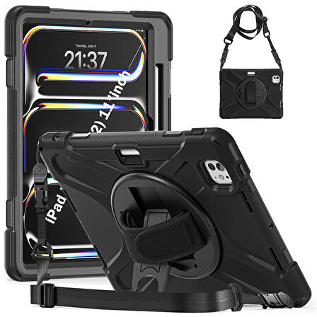 iPad Pro 11 2024 ​FRMS Defender Tablet Silikon - Siyah