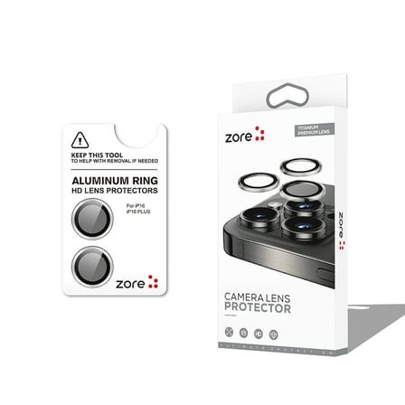 Apple iPhone 16 Zore CL-12 Premium Safir Parmak İzi Bırakmayan Anti-Reflective Kamera Lens Koruyucu-