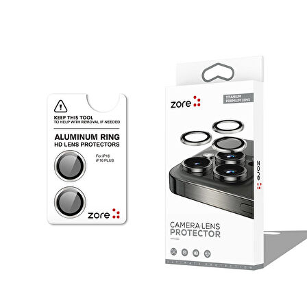 Apple iPhone 16 Zore CL-12 Premium Safir Parmak İzi Bırakmayan Anti-Reflective Kamera Lens Koruyucu-