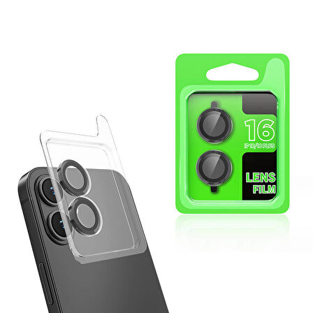 Apple iPhone 16 Zore CL-07 Kamera Lens Koruyucu-Siyah