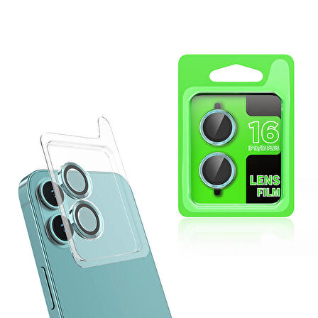 Apple iPhone 16 Ensueno CL-07 Kamera Lens Koruyucu-Açık Yeşil