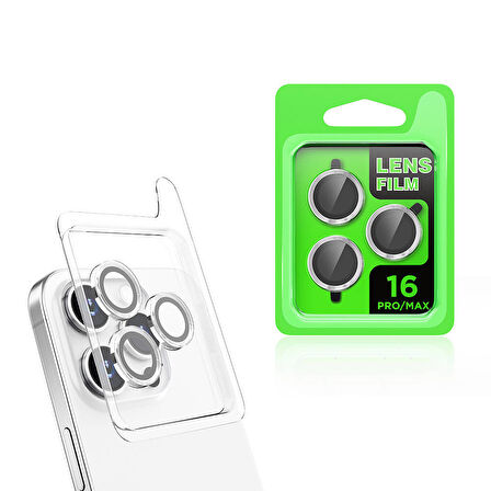 Apple iPhone 16 Pro Zore CL-07 Kamera Lens Koruyucu-Gümüş