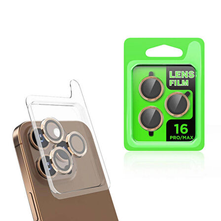 Apple iPhone 16 Pro Zore CL-07 Kamera Lens Koruyucu-Gold