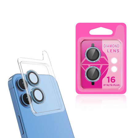 iPhone 16 ​MKST CL-06 Kamera Lens Koruyucu-Mavi Açık