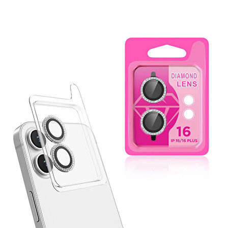 iPhone 16 Plus Ensueno CL-06 Kamera Lens Koruyucu-Gümüş