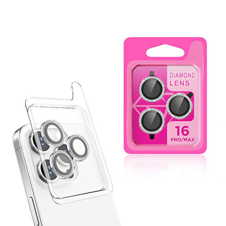 Apple iPhone 16 Pro Zore CL-06 Kamera Lens Koruyucu-Gümüş