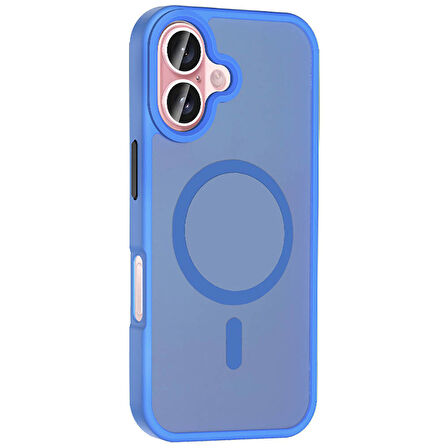 iPhone 16 Plus Kılıf Magsafe Şarj Özellikli Mat Arka Yüzey Zore Sio Kapak-Lila