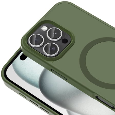iPhone 16 Pro Max Kılıf Magsafe Şarj Özellikli Mat Arka Yüzey NRTK Sio Kapak-Gri