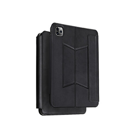 iPad Pro 11 2024 ​MXSP Border Keyboard Bluetooh Bağlantılı Standlı Klavyeli Tablet Kılıfı - Siyah