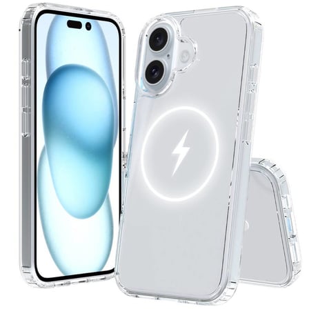 iPhone 16 Plus Kılıf Kalın Silikon MagSafe Kamera Yükseltili Şeffaf Alan Tech