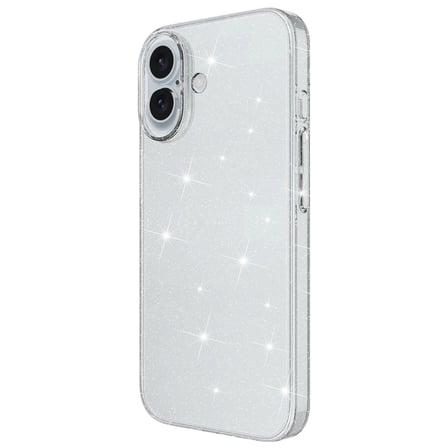 Apple iPhone 16 Kılıf Parlayan Simli Şeffaf Zore Redos Kapak-Şeffaf