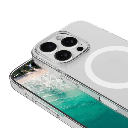 Apple iPhone 16 Pro Max Kılıf NRTK Magsafe Şarj Özellikli Şeffaf Tek Kamera Çerçeveli Porto Kapak-Şe