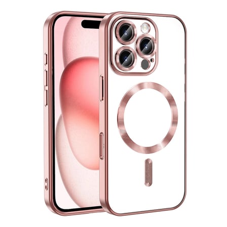 iPhone 16 Pro Max Kılıf Kamera Korumalı Magsafe Wireless Şarj Özellikli NRTK Demre Kapak - Rose Gold
