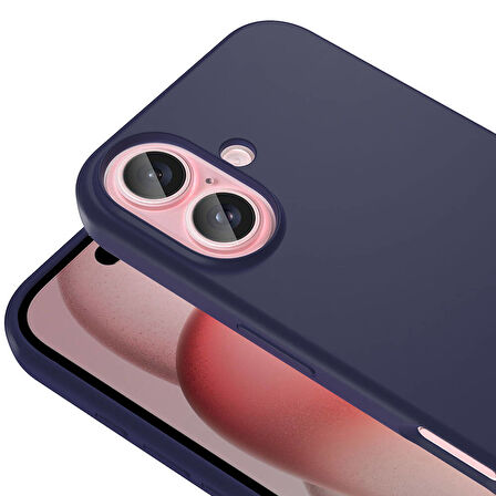 iPhone 16 Plus Kılıf Magsafe Şarj Özellikli Sıvı Teknolojili Silinebilir Sert Zore Kivi Kapak-Siyah