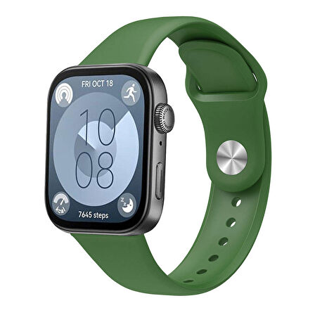 Huawei Watch Fit 3 KRD-11 22mm Silikon Kordon-Koyu Yeşil