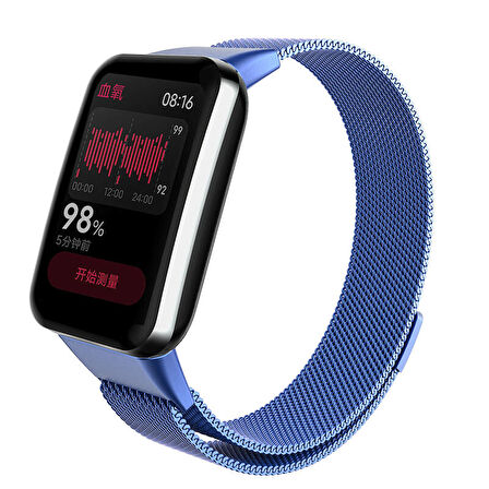Xiaomi Mi Band 7 Pro Zore KRD-01 Metal Kordon-Mavi