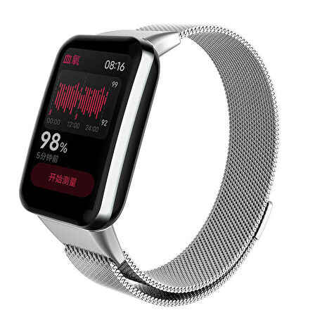 Xiaomi Mi Band 7 Pro Zore KRD-01 Metal Kordon-Gümüş