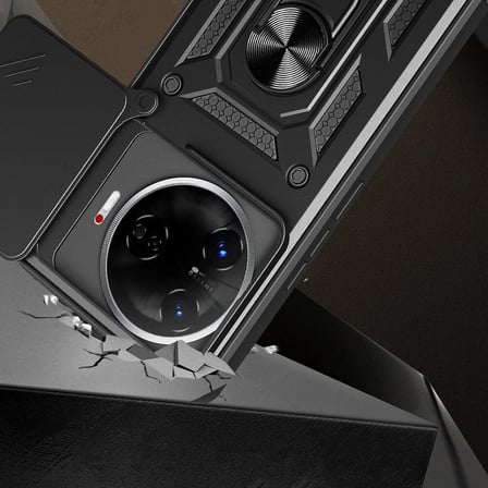 Tecno Camon 30 Pro 5G Kılıf Sürgülü Kamera Koruyucu Manyetik Standlı Tank Koruma SVTEK
