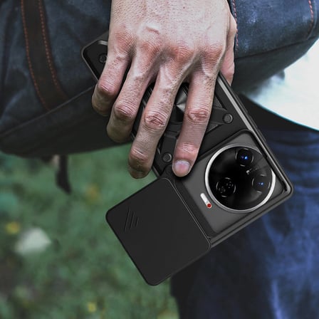 Tecno Camon 30 Pro 5G Kılıf Sürgülü Kamera Koruyucu Manyetik Standlı Tank Koruma SVTEK