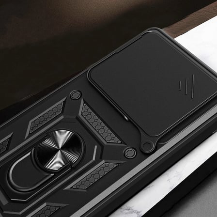 Tecno Camon 30 Pro 5G Kılıf Magnetik Standlı Kamera Korumalı NRTK Sürgülü Vega Kapak-Mavi