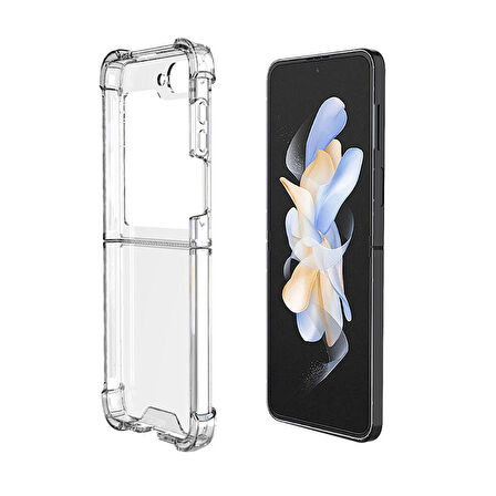 Samsung Galaxy Z Flip 6 Kılıf Nitro Anti Shock Darbe Emici Köşe Korumalı Şeffaf Silikon Kapak