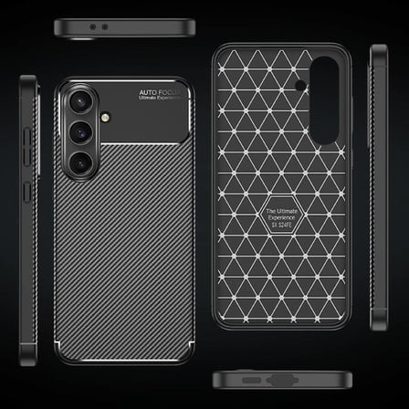 Galaxy S24 FE Kılıf Karbon Görünümlü Silikon Kamera Korumalı Üstün Koruma Novatech