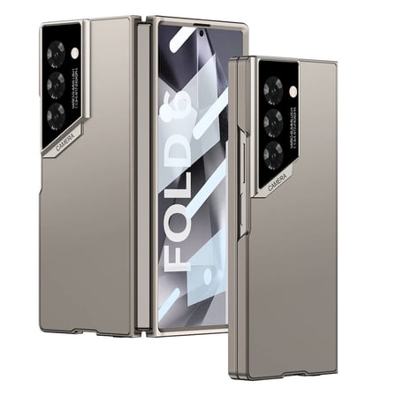 Galaxy Z Fold 6 Kılıf Ultra İnce Kamera Korumalı Sert Rubber MKST 3. Seri Procase Kapak-Titanyum-Gri