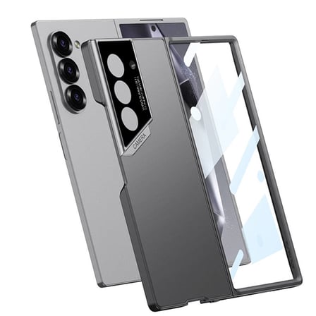 Galaxy Z Fold 6 Kılıf Ultra İnce Kamera Korumalı Sert Rubber MKST 3. Seri Procase Kapak-Titanyum-Gri