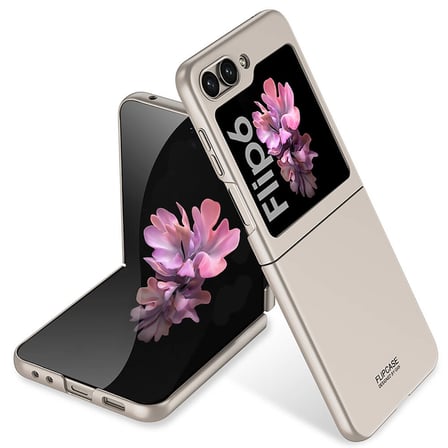 Galaxy Z Flip 6 Kılıf MKST Sert Kıpta Kapak-Titanyum-Gri