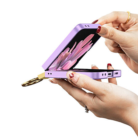 Galaxy Z Flip 6 Kılıf Zore Z Harfli Yüzüklü Kıpta Kapak-Koyu Yeşil