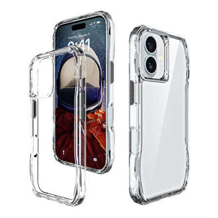 iPhone 16 Kılıf Airbagli Şeffaf Zore İncek Kapak