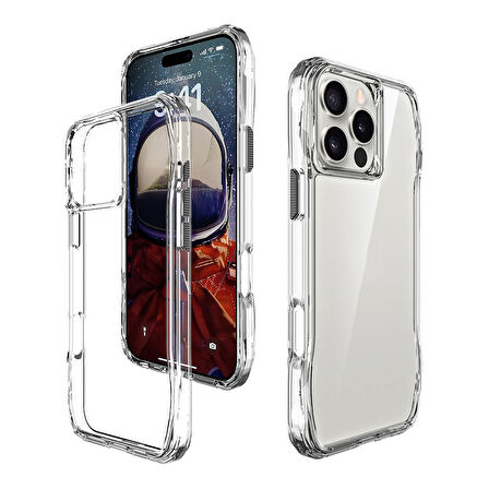 iPhone 16 Pro Max Kılıf AirBagli Şeffaf Zore İncek Kapak-Şeffaf