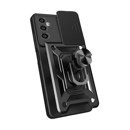 Realme C65 4G Kılıf Magnetik Standlı Kamera Korumalı NRTK Sürgülü Vega Kapak - Mavi