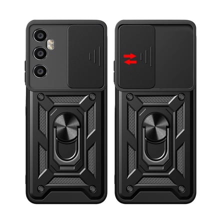 Realme C65 4G Kılıf Magnetik Standlı Kamera Korumalı NRTK Sürgülü Vega Kapak - Mavi