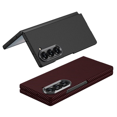 Galaxy Z Fold 6 Uyumlu Kamera Korumalı Karbon Fiber Tasarımlı Arka Yüzey MKST Kıpta Karbon Kapak
