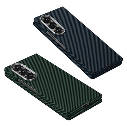 Galaxy Z Fold 6 Uyumlu Kamera Korumalı Karbon Fiber Tasarımlı Arka Yüzey MKST Kıpta Karbon Kapak