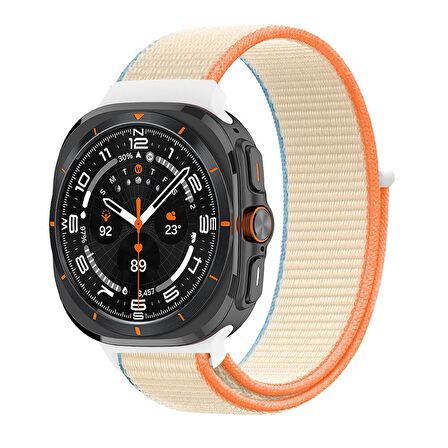 ​​Galaxy Watch Ultra 47mm Zore KRD-03 Hasır Kordon-Krem