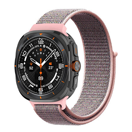 ​​Galaxy Watch Ultra 47mm Zore KRD-03 Hasır Kordon-Kum Pembe