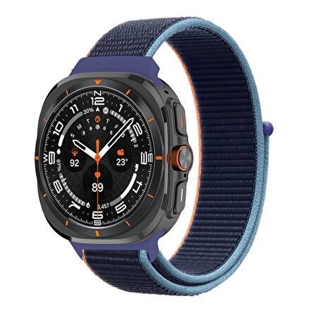 ​​Galaxy Watch Ultra 47mm Zore KRD-03 Hasır Kordon-Lacivert