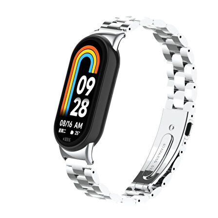 Xiaomi Mi Band 8 KRD-04 Metal Kordon-Gümüş