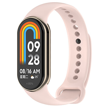 Xiaomi Mi Band 9 Serisi Klasik Kordon Silikon Strap Kayış-Kum Pembe